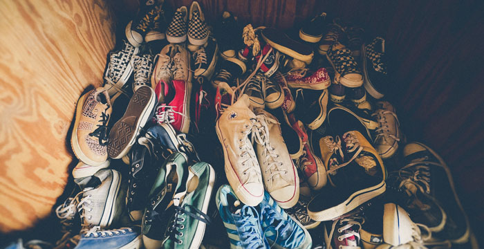 Where To Recycle Old Shoes Pile Of Shoes Full View